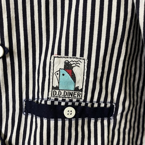 Vintage Sailors Nautical Knot Pinstripe Button Up - Picture 5 of 6